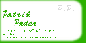 patrik padar business card